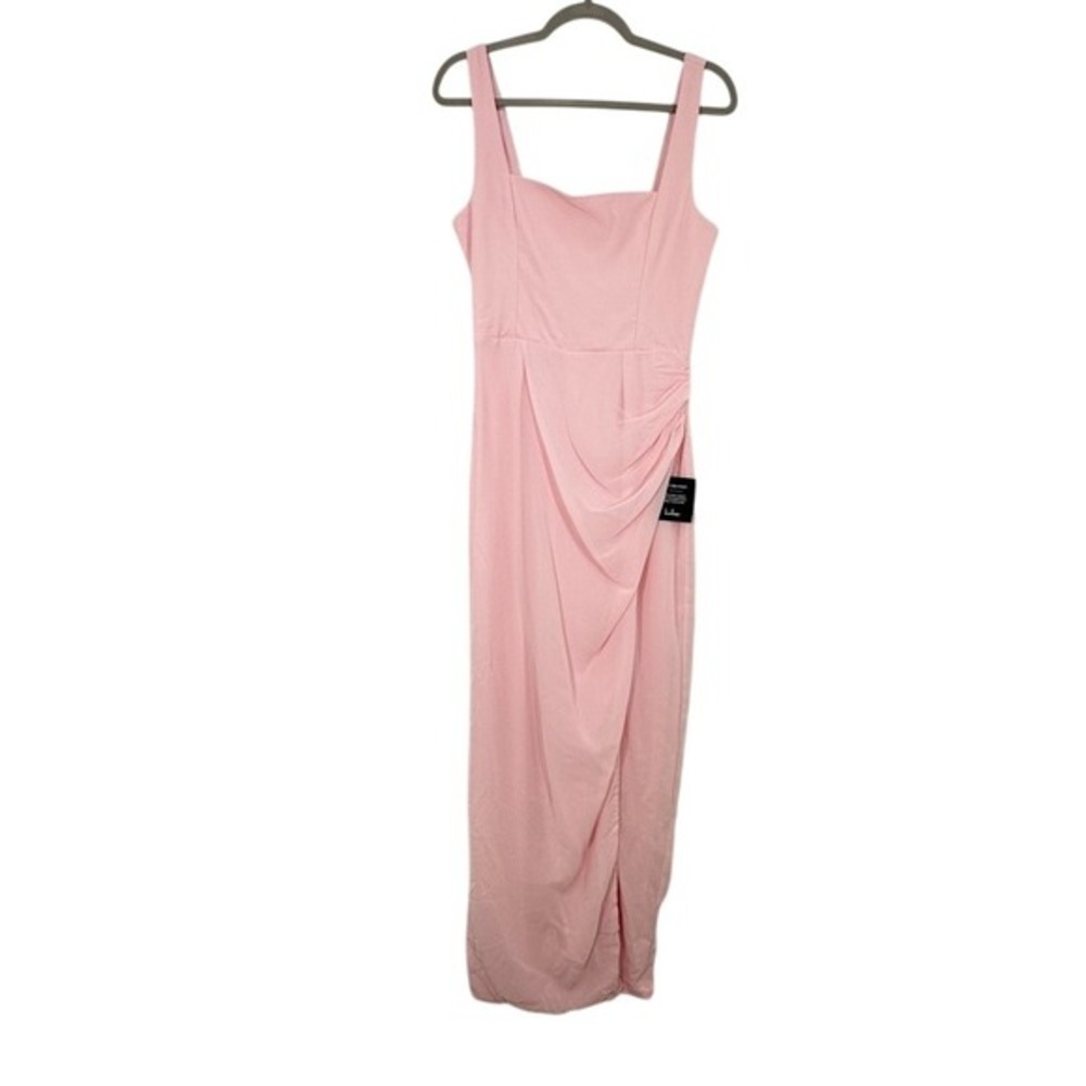 Lulu's Pink Maxi Dress with Draped Side